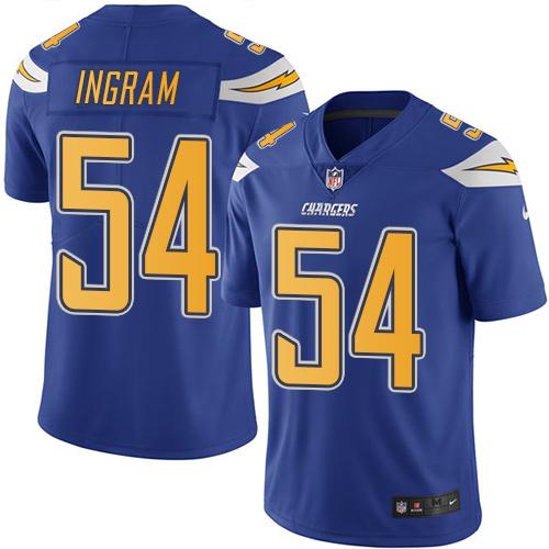 Nike Chargers #54 Melvin Ingram Electric Blue Men's Stitched NFL Limited Rush Jersey - Click Image to Close